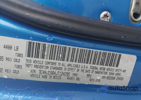2018 Jeep Compass Sport z USA, uszkodzony, nr VIN 3C4NJCAB4JT124295